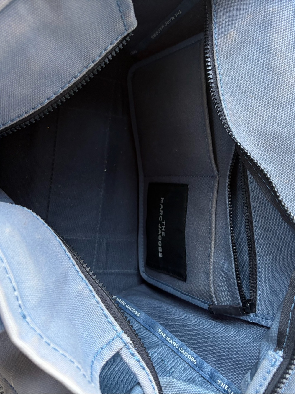 Marc Jacobs The Tote Bag Canvas Blue Medium Tote Bag - Picture 6 of 8